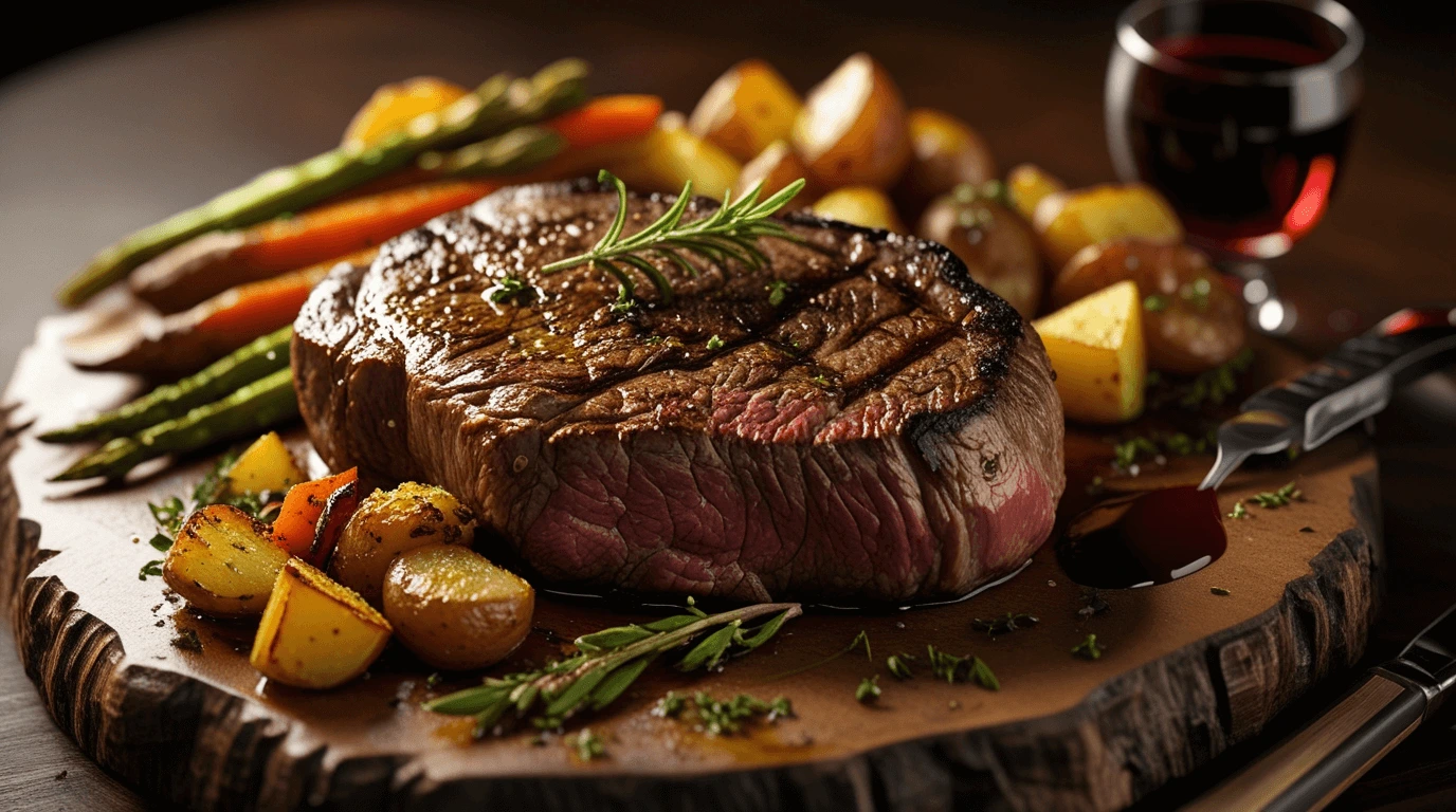 Perfectly grilled Chuck Eye Steak with sear marks