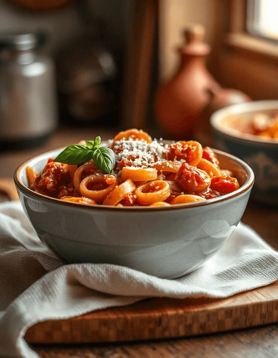 Delicious wheel pasta dish with vegetables and sauce