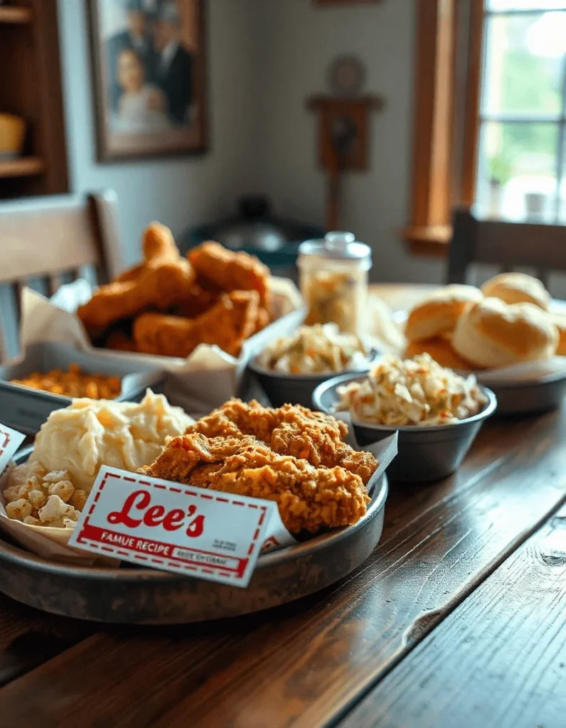 Lee's Famous Recipe app displaying chicken coupon offers on a smartphone