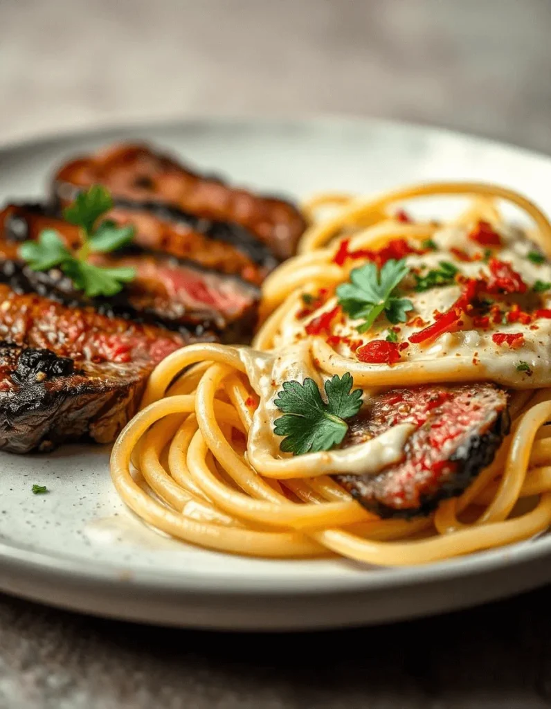 Twisted pasta with olive oil and garlic