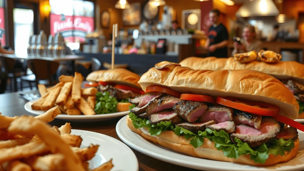 Cozy, family-friendly dining area at Steak and Hoagie Factory