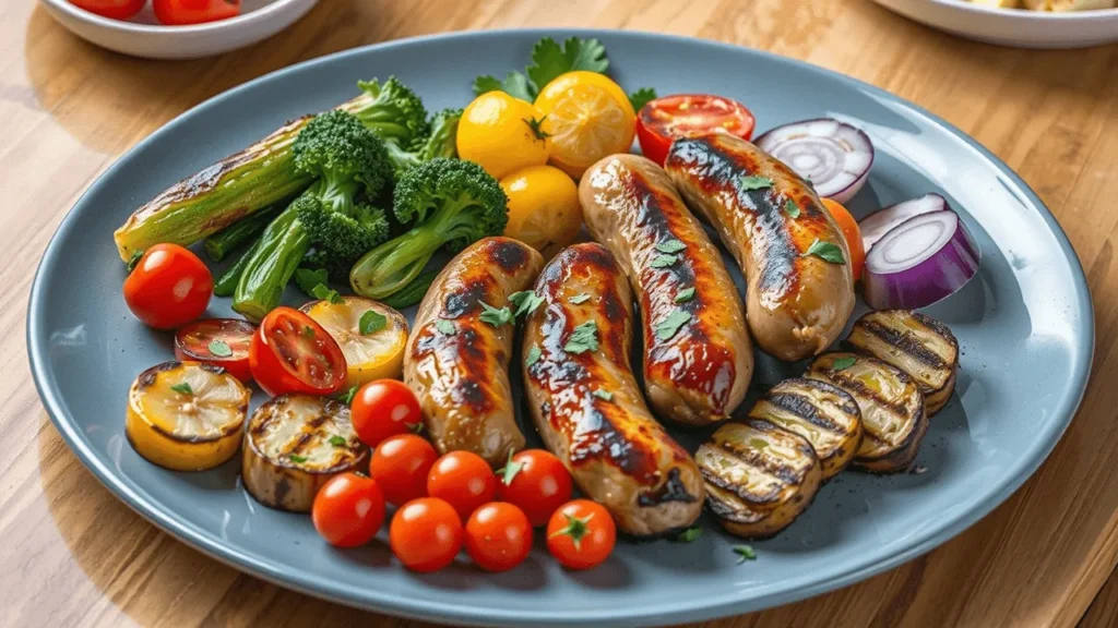 Sausage cooking in a skillet until golden and aromatic