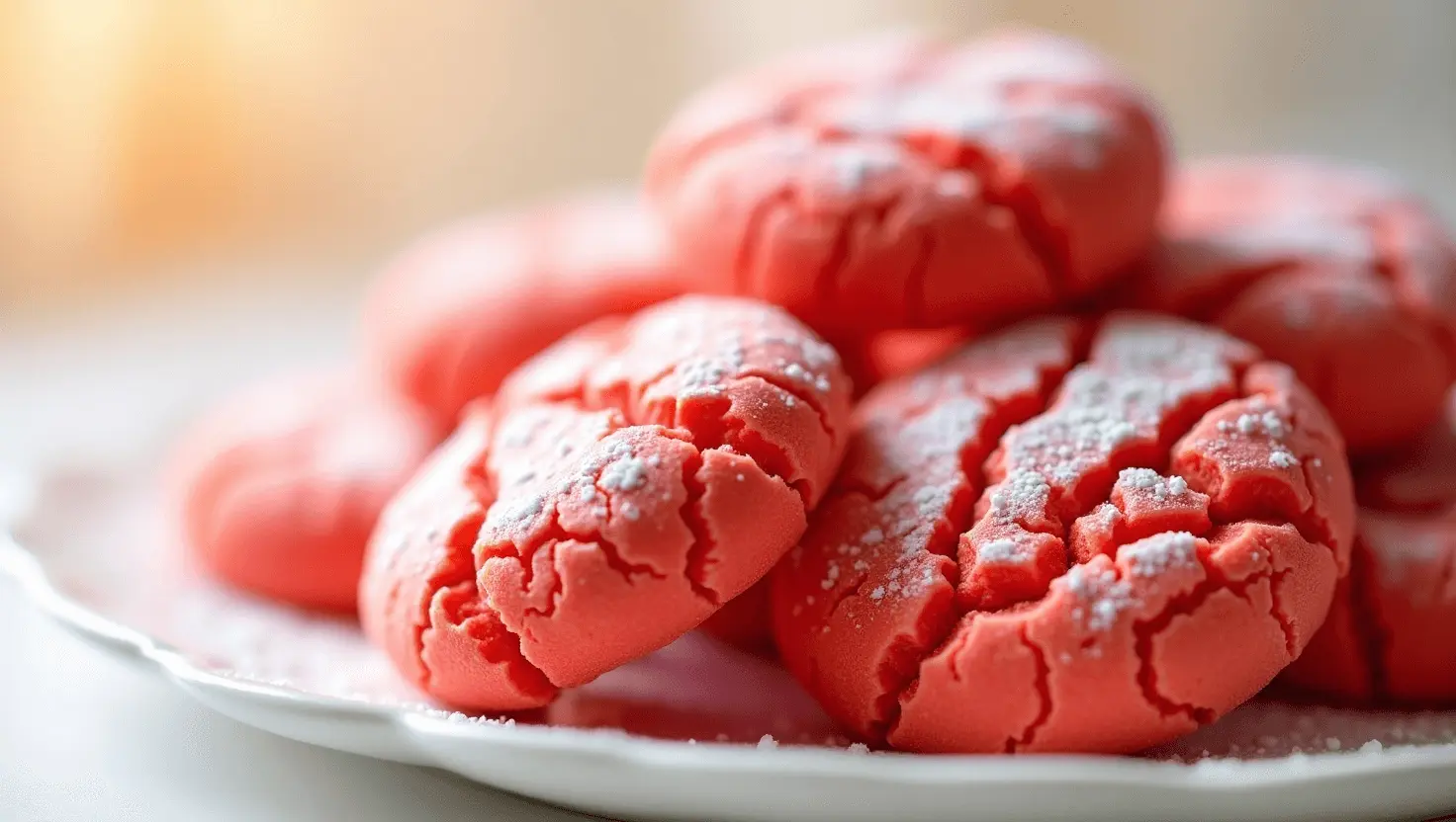 Vibrant Red Cool Whip Cookies