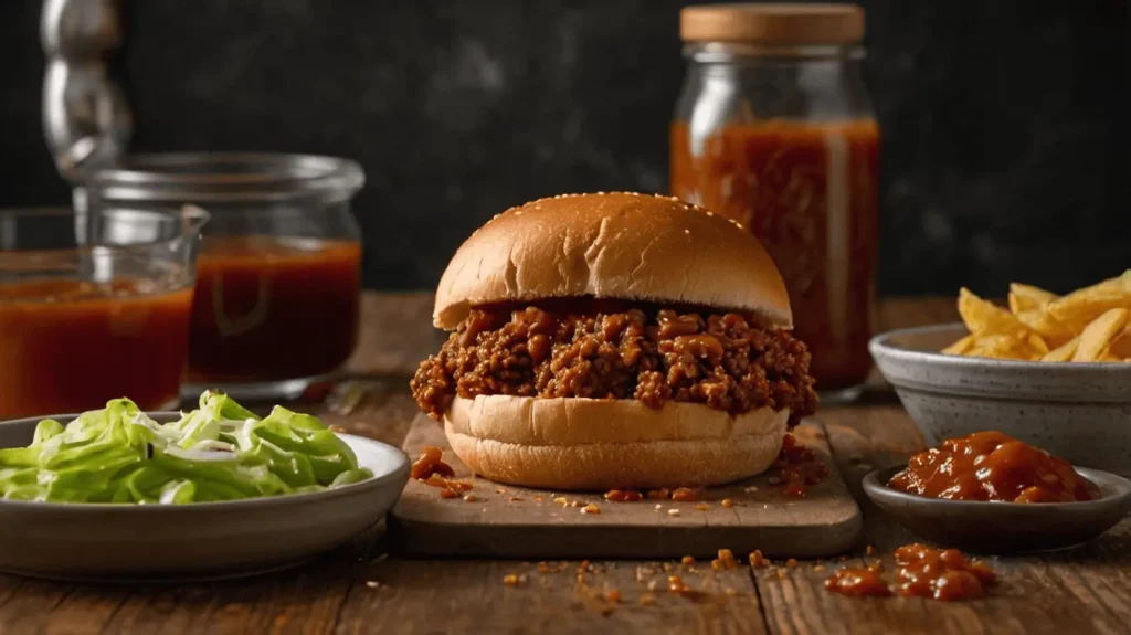 Easy Sloppy Joe made with 3 ingredients on a soft hamburger bun.