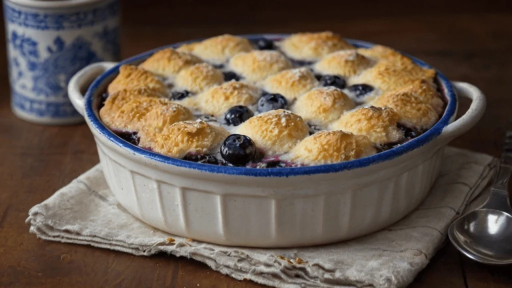 Blueberries mixed with sugar and lemon juice in a glass bowl